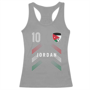 Jordan Soccer Sports Graphic Number 10 Jersey Style Racerback Tank Top Proud Jordanian Football Fans Game Day Pride