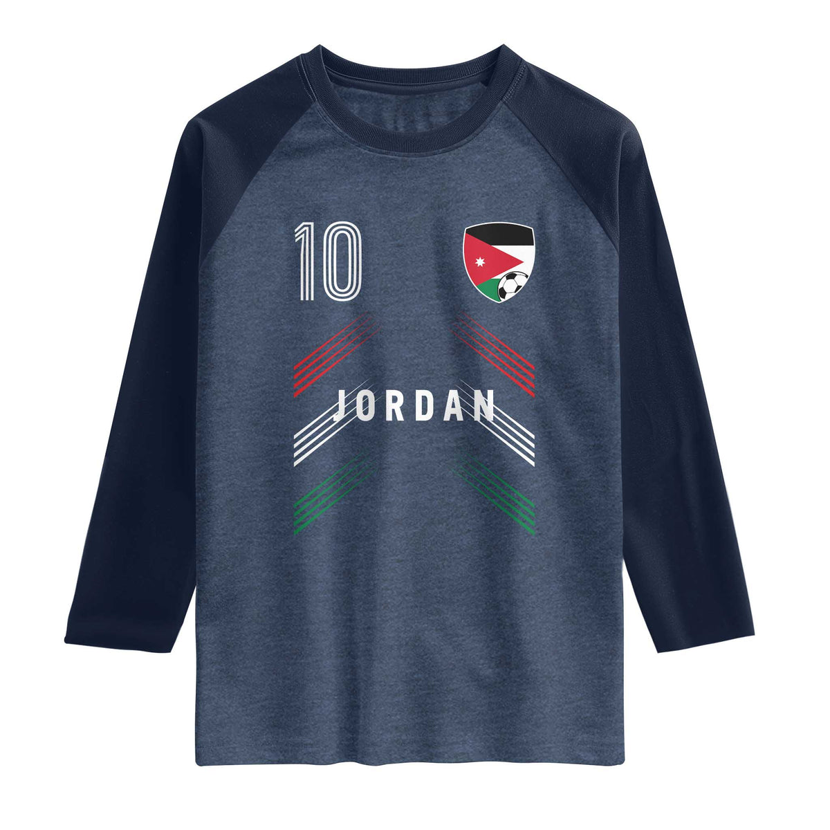 Jordan Soccer Sports Graphic Number 10 Jersey Style Raglan Shirt Proud Jordanian Football Fans Game Day Pride