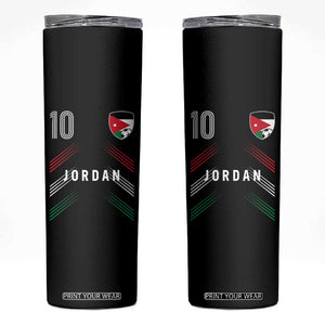 Jordan Soccer Sports Graphic Number 10 Jersey Style Skinny Tumbler Proud Jordanian Football Fans Game Day Pride