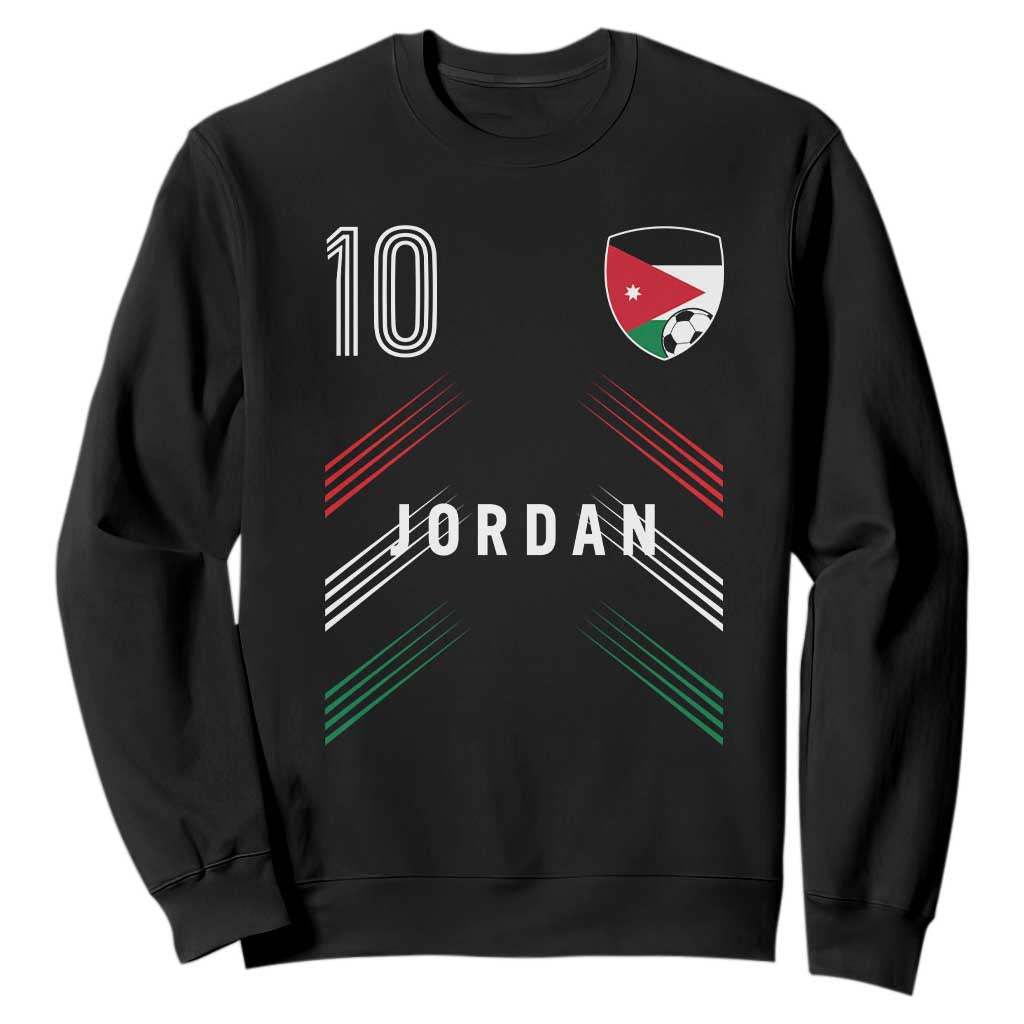Jordan Soccer Sports Graphic Number 10 Jersey Style Sweatshirt Proud Jordanian Football Fans Game Day Pride