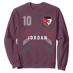 Jordan Soccer Sports Graphic Number 10 Jersey Style Sweatshirt Proud Jordanian Football Fans Game Day Pride