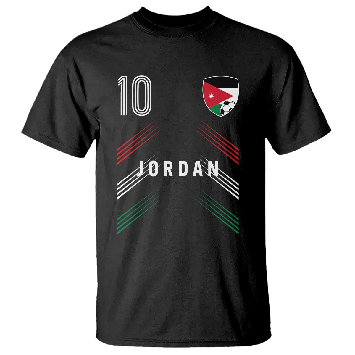 Jordan Soccer Sports Graphic Number 10 Jersey Style T Shirt Proud Jordanian Football Fans Game Day Pride TS02 Black Print Your Wear