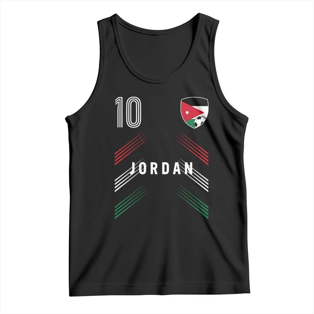 Jordan Soccer Sports Graphic Number 10 Jersey Style Tank Top Proud Jordanian Football Fans Game Day Pride TS02 Black Print Your Wear