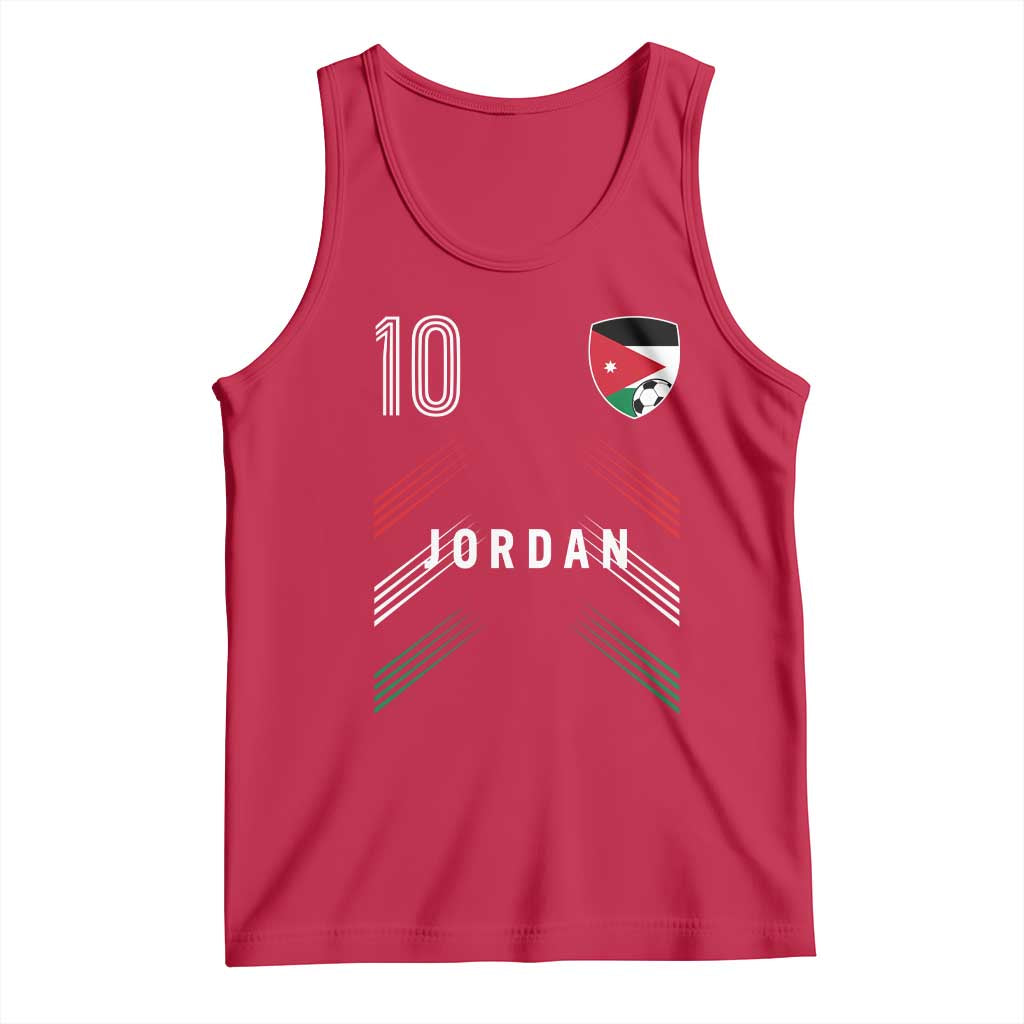 Jordan Soccer Sports Graphic Number 10 Jersey Style Tank Top Proud Jordanian Football Fans Game Day Pride