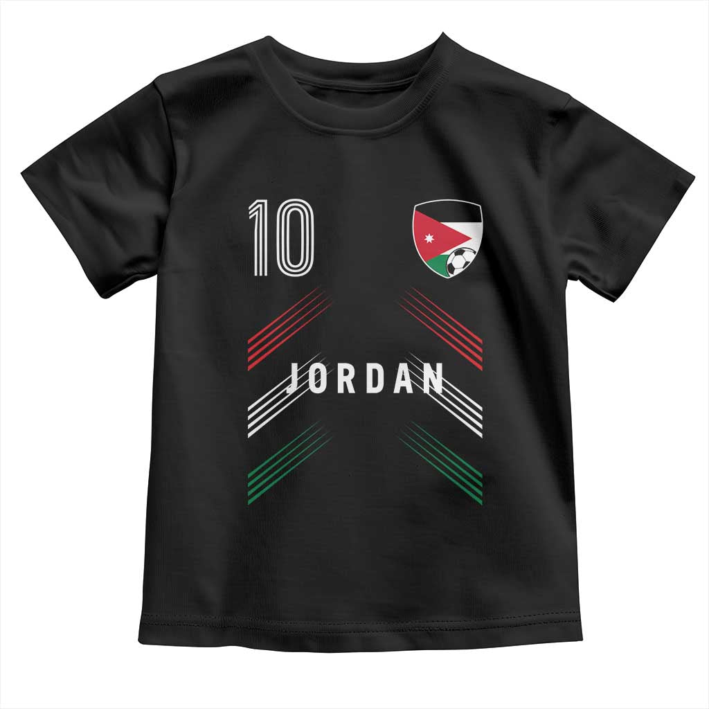 Jordan Soccer Sports Graphic Number 10 Jersey Style Toddler T Shirt Proud Jordanian Football Fans Game Day Pride TS02 Black Print Your Wear