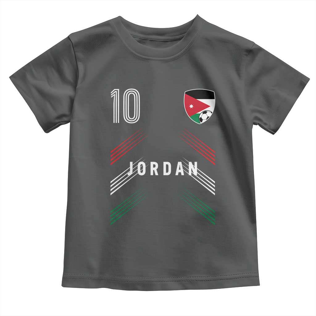 Jordan Soccer Sports Graphic Number 10 Jersey Style Toddler T Shirt Proud Jordanian Football Fans Game Day Pride