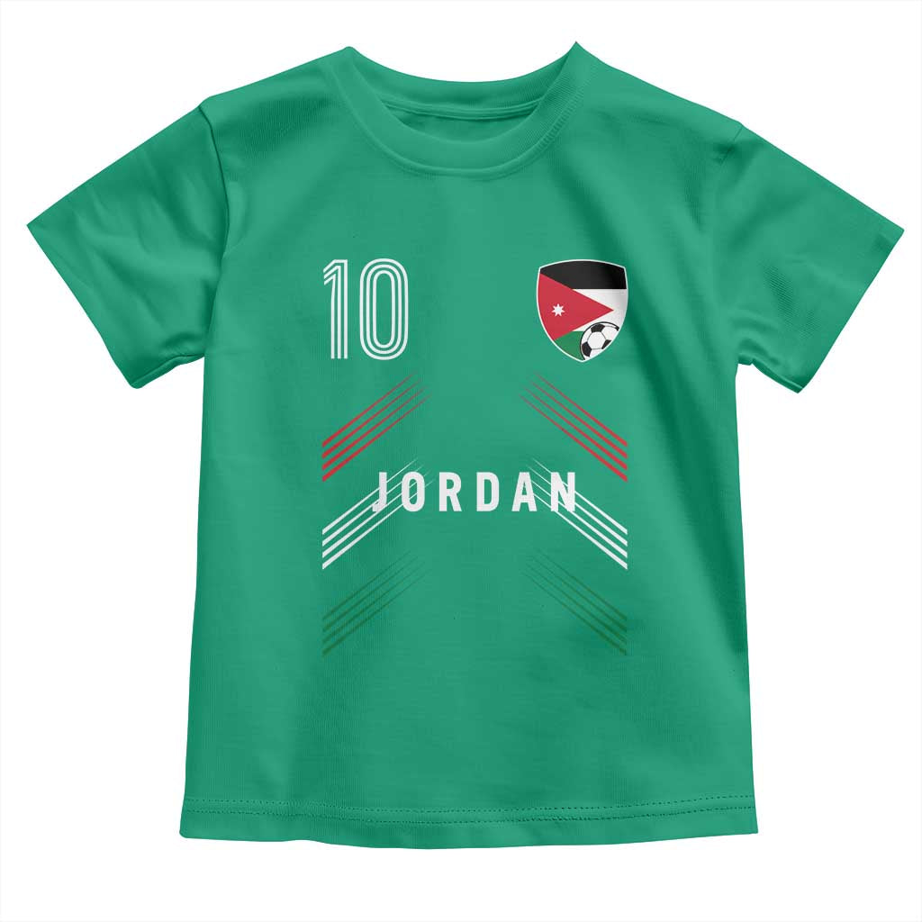 Jordan Soccer Sports Graphic Number 10 Jersey Style Toddler T Shirt Proud Jordanian Football Fans Game Day Pride