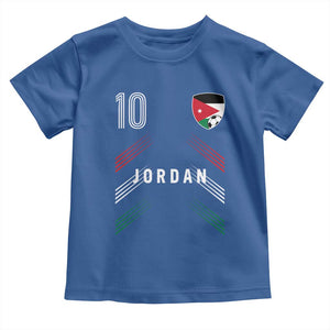Jordan Soccer Sports Graphic Number 10 Jersey Style Toddler T Shirt Proud Jordanian Football Fans Game Day Pride