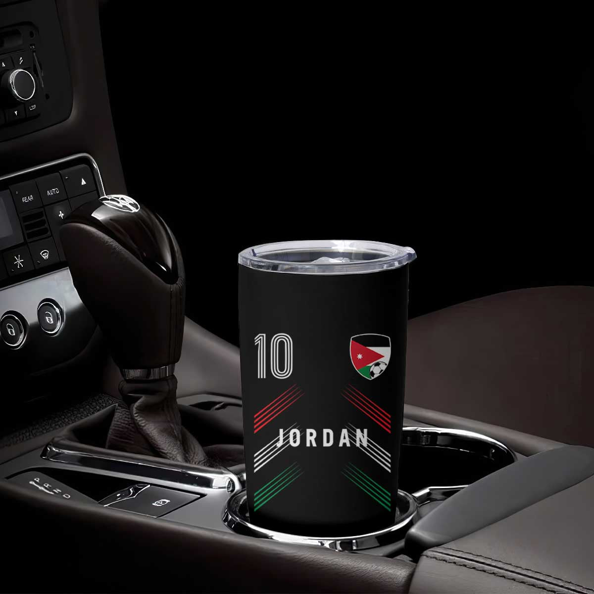 Jordan Soccer Sports Graphic Number 10 Jersey Style Tumbler Cup Proud Jordanian Football Fans Game Day Pride
