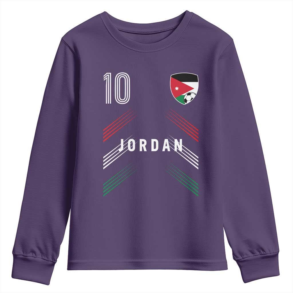 Jordan Soccer Sports Graphic Number 10 Jersey Style Youth Sweatshirt Proud Jordanian Football Fans Game Day Pride