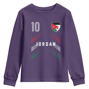 Jordan Soccer Sports Graphic Number 10 Jersey Style Youth Sweatshirt Proud Jordanian Football Fans Game Day Pride