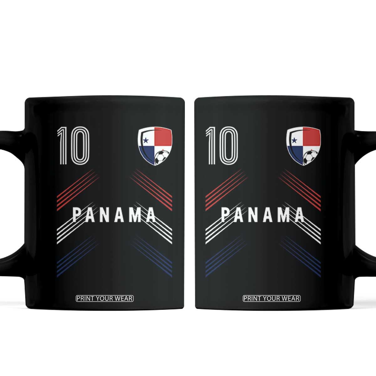 Panama Soccer Sports Graphic Number 10 Jersey Style Coffee Mug Proud Panamanian Football Fans Game Day Pride