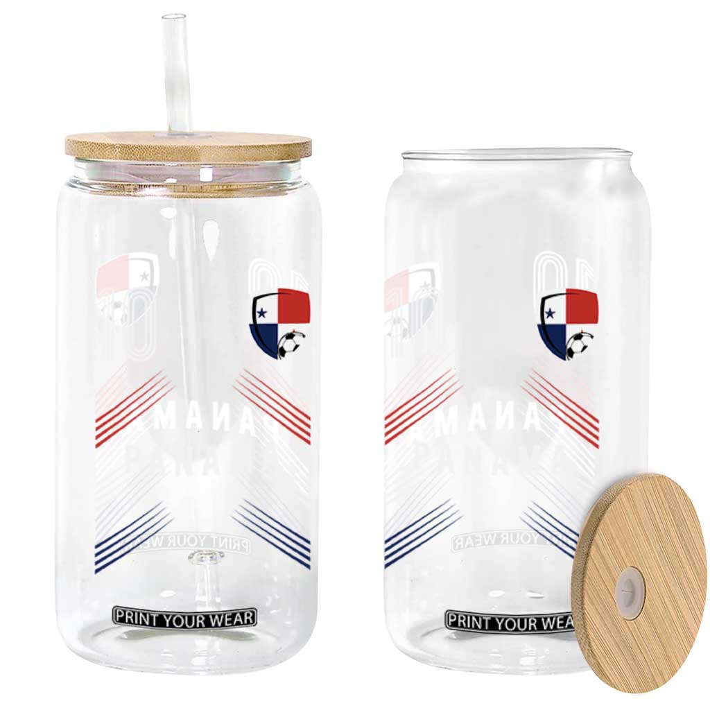 Panama Soccer Sports Graphic Number 10 Jersey Style Glass Can Proud Panamanian Football Fans Game Day Pride