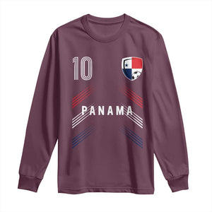 Panama Soccer Sports Graphic Number 10 Jersey Style Long Sleeve Shirt Proud Panamanian Football Fans Game Day Pride