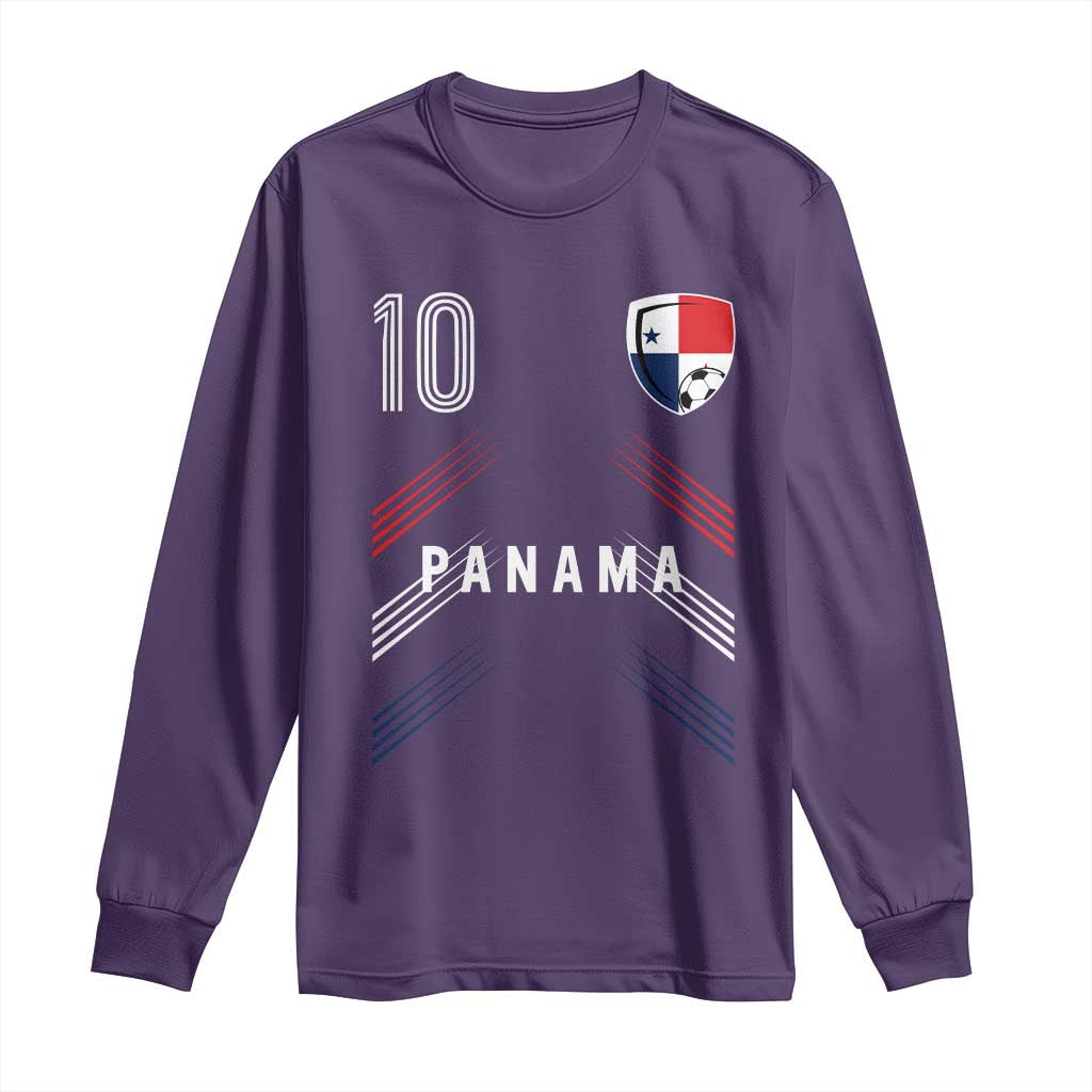 Panama Soccer Sports Graphic Number 10 Jersey Style Long Sleeve Shirt Proud Panamanian Football Fans Game Day Pride