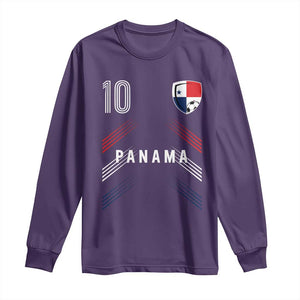 Panama Soccer Sports Graphic Number 10 Jersey Style Long Sleeve Shirt Proud Panamanian Football Fans Game Day Pride