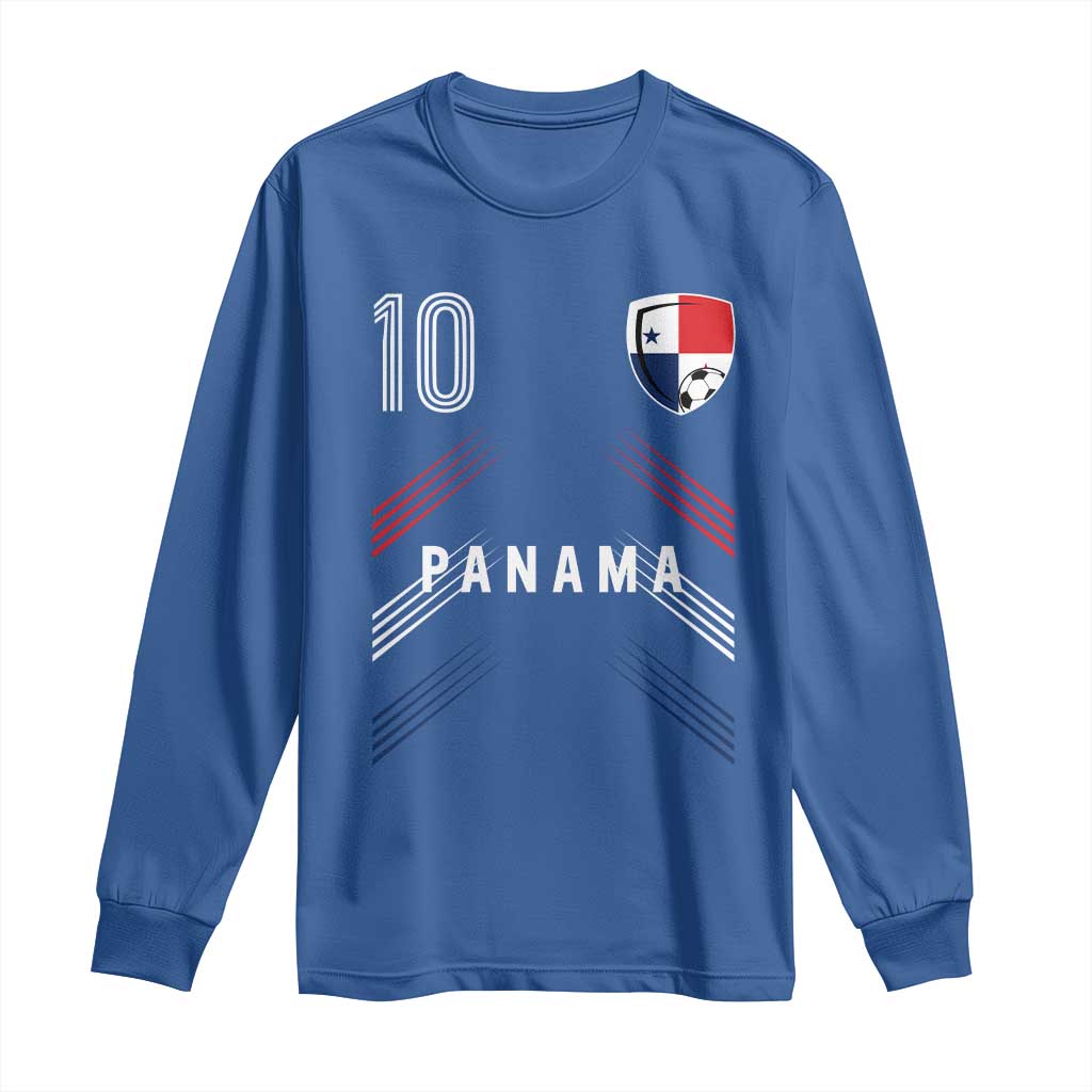 Panama Soccer Sports Graphic Number 10 Jersey Style Long Sleeve Shirt Proud Panamanian Football Fans Game Day Pride
