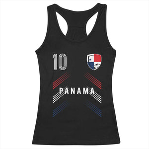 Panama Soccer Sports Graphic Number 10 Jersey Style Racerback Tank Top Proud Panamanian Football Fans Game Day Pride