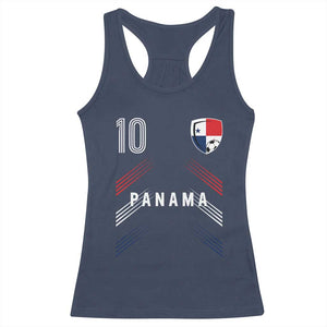 Panama Soccer Sports Graphic Number 10 Jersey Style Racerback Tank Top Proud Panamanian Football Fans Game Day Pride