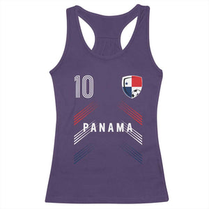 Panama Soccer Sports Graphic Number 10 Jersey Style Racerback Tank Top Proud Panamanian Football Fans Game Day Pride
