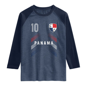 Panama Soccer Sports Graphic Number 10 Jersey Style Raglan Shirt Proud Panamanian Football Fans Game Day Pride