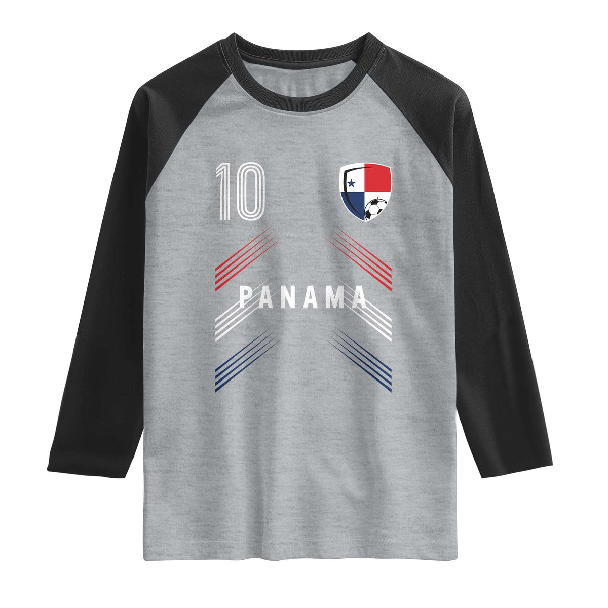 Panama Soccer Sports Graphic Number 10 Jersey Style Raglan Shirt Proud Panamanian Football Fans Game Day Pride