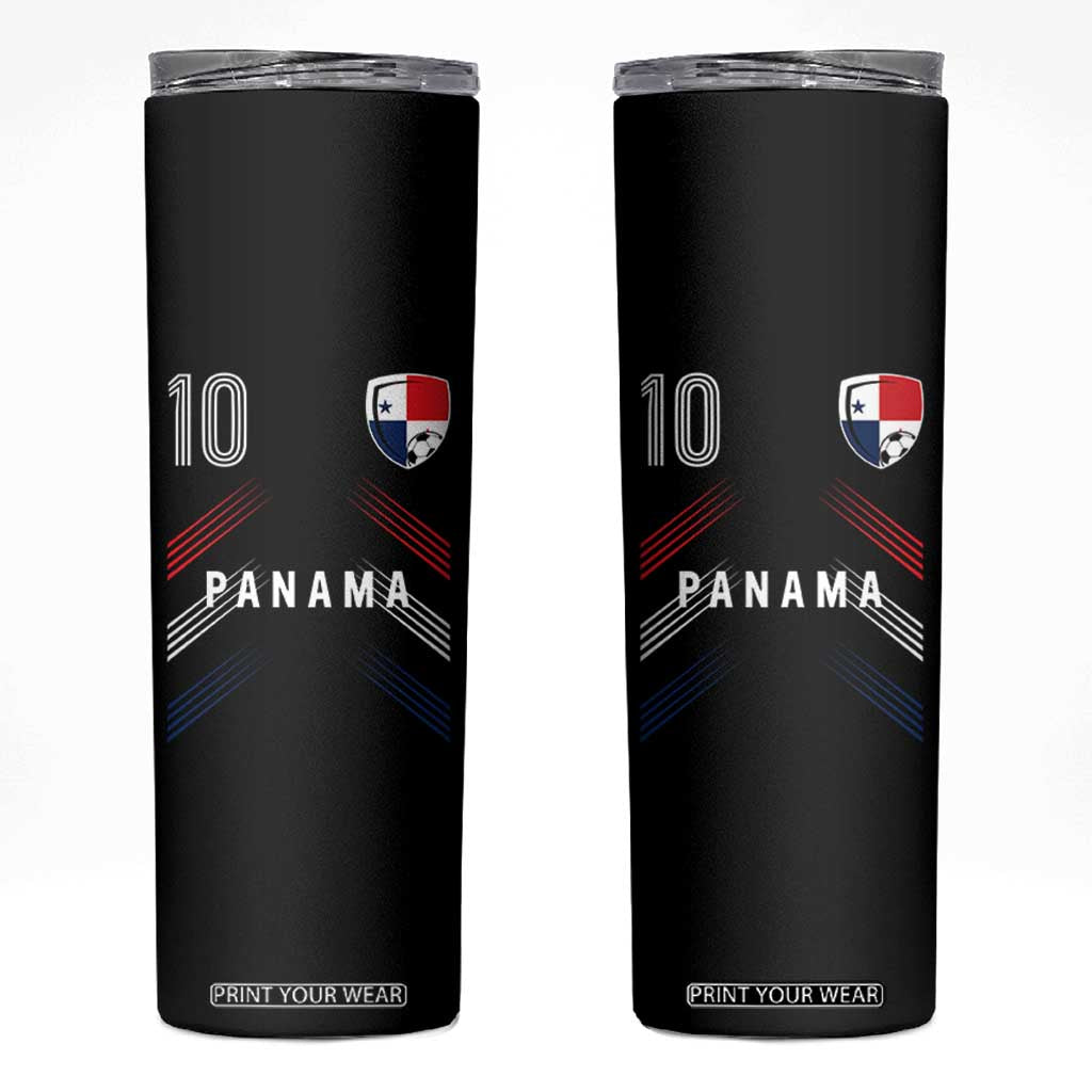Panama Soccer Sports Graphic Number 10 Jersey Style Skinny Tumbler Proud Panamanian Football Fans Game Day Pride