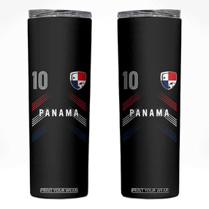 Panama Soccer Sports Graphic Number 10 Jersey Style Skinny Tumbler Proud Panamanian Football Fans Game Day Pride