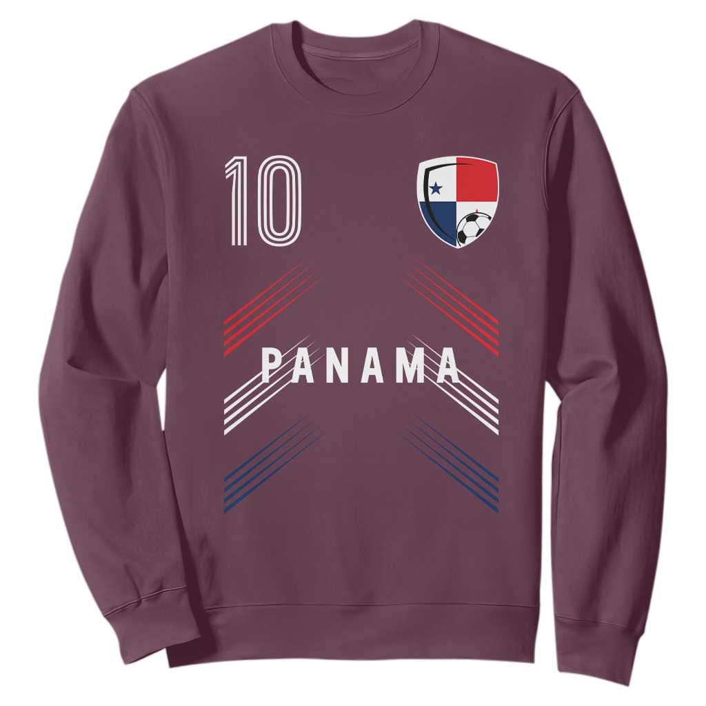 Panama Soccer Sports Graphic Number 10 Jersey Style Sweatshirt Proud Panamanian Football Fans Game Day Pride