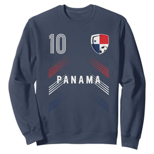 Panama Soccer Sports Graphic Number 10 Jersey Style Sweatshirt Proud Panamanian Football Fans Game Day Pride