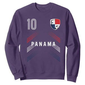 Panama Soccer Sports Graphic Number 10 Jersey Style Sweatshirt Proud Panamanian Football Fans Game Day Pride