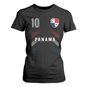 Panama Soccer Sports Graphic Number 10 Jersey Style T Shirt For Women Proud Panamanian Football Fans Game Day Pride
