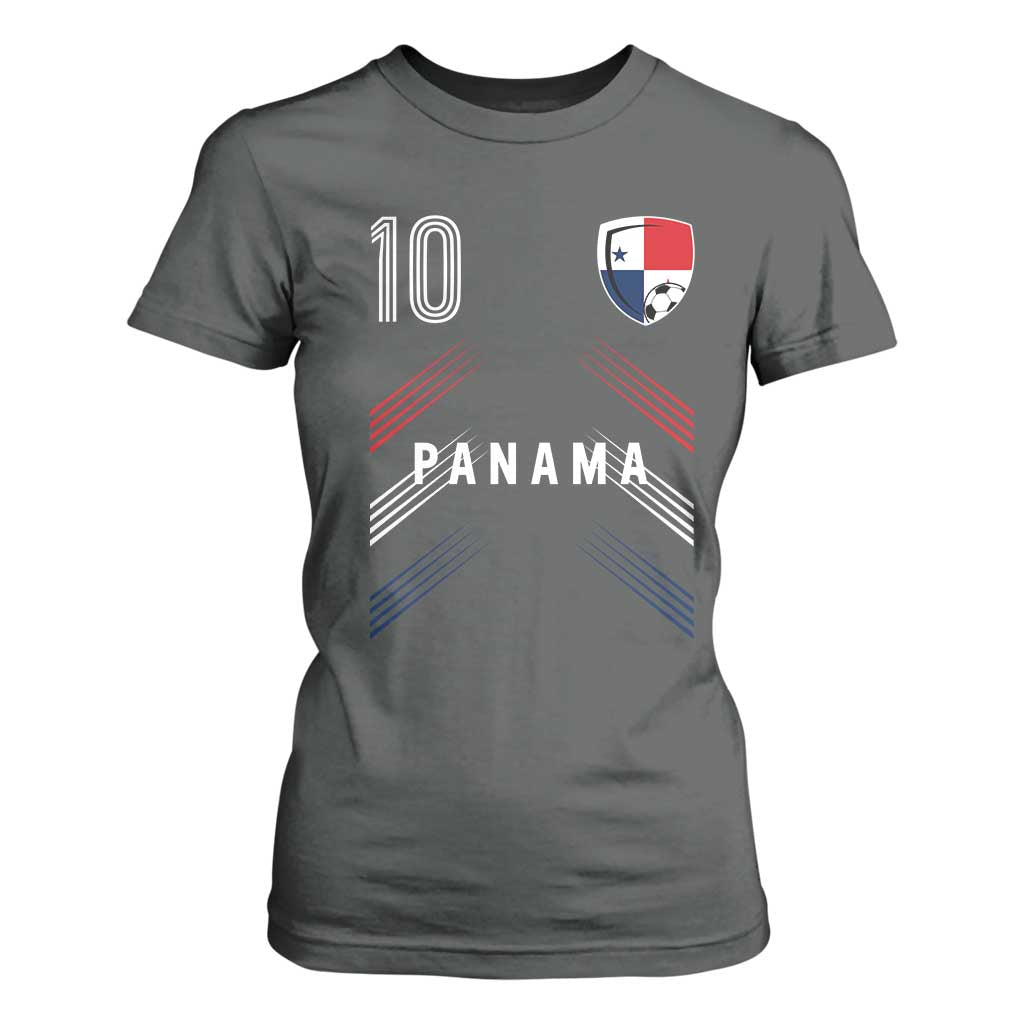 Panama Soccer Sports Graphic Number 10 Jersey Style T Shirt For Women Proud Panamanian Football Fans Game Day Pride