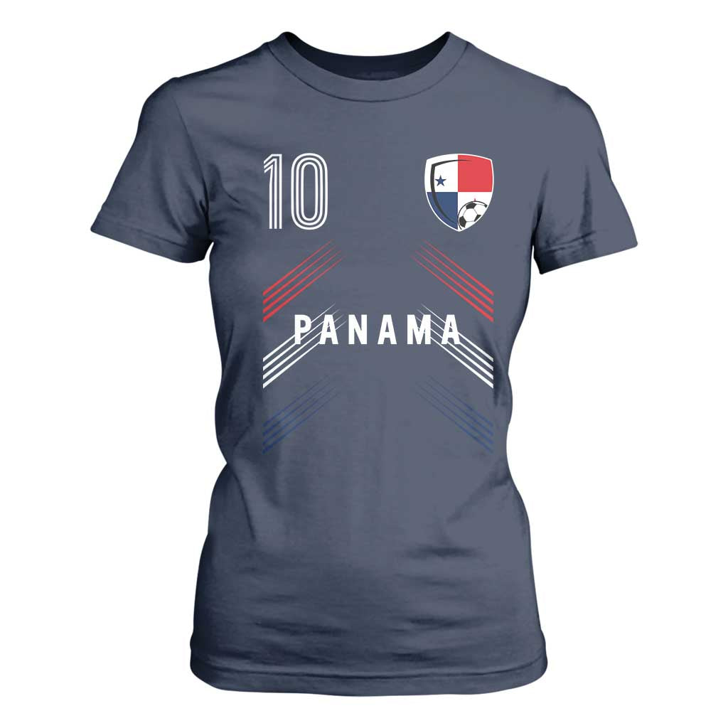 Panama Soccer Sports Graphic Number 10 Jersey Style T Shirt For Women Proud Panamanian Football Fans Game Day Pride