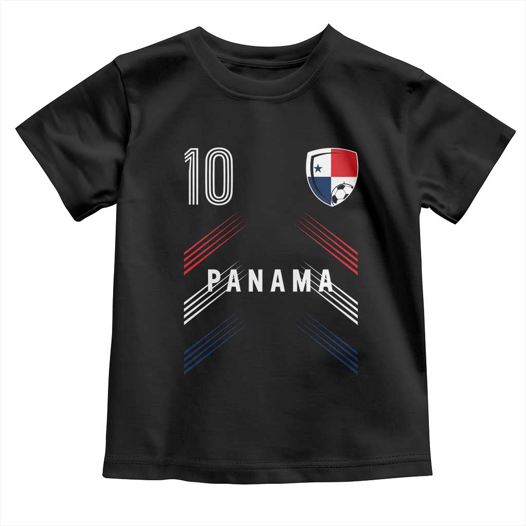 Panama Soccer Sports Graphic Number 10 Jersey Style Toddler T Shirt Proud Panamanian Football Fans Game Day Pride