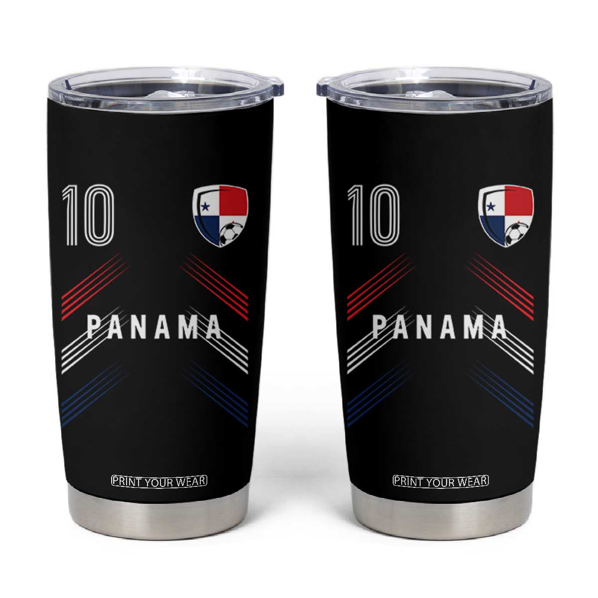 Panama Soccer Sports Graphic Number 10 Jersey Style Tumbler Cup Proud Panamanian Football Fans Game Day Pride