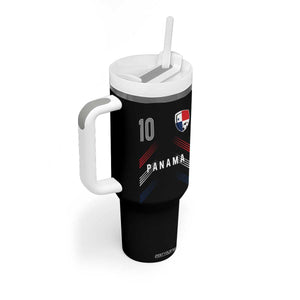 Panama Soccer Sports Graphic Number 10 Jersey Style Tumbler With Handle Proud Panamanian Football Fans Game Day Pride