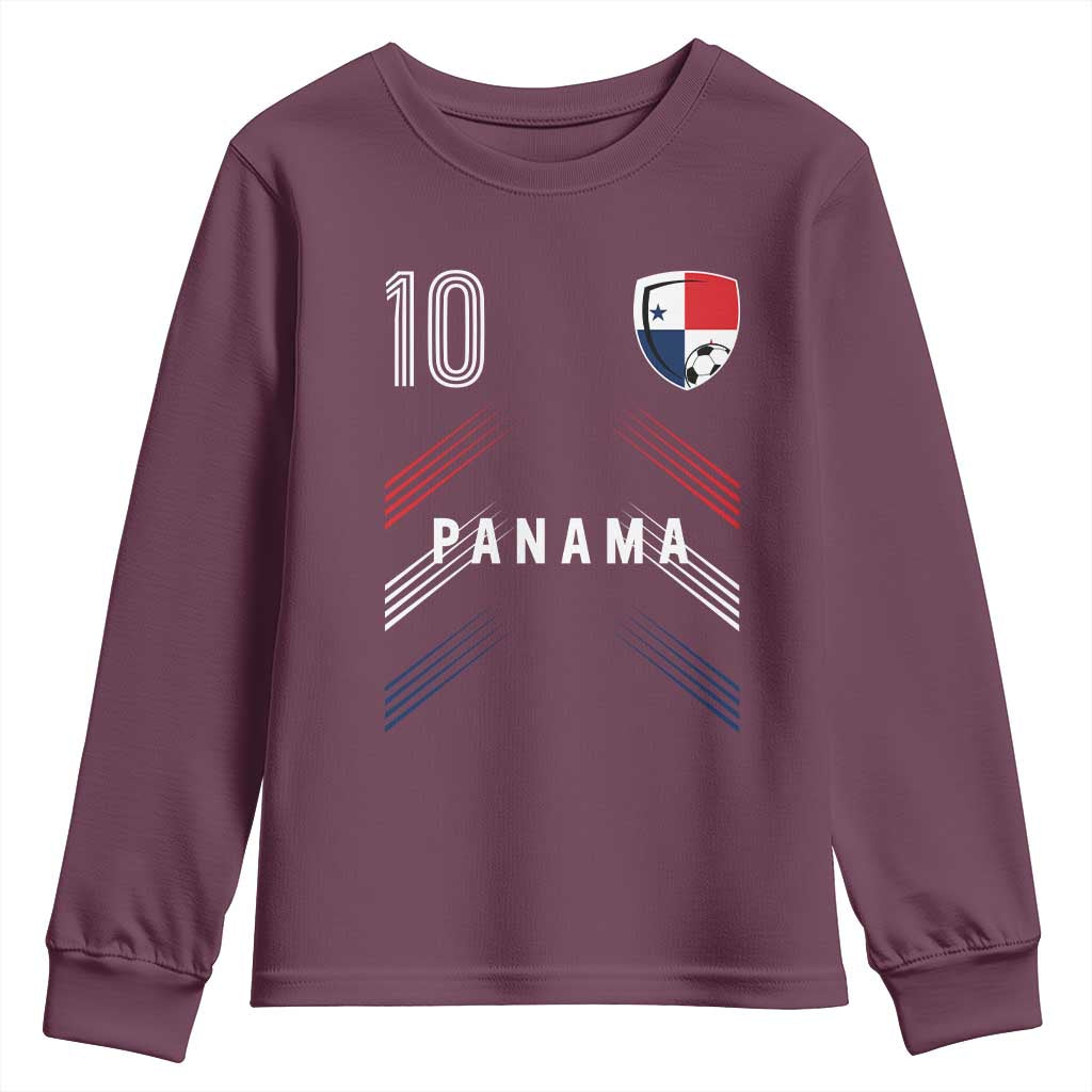Panama Soccer Sports Graphic Number 10 Jersey Style Youth Sweatshirt Proud Panamanian Football Fans Game Day Pride