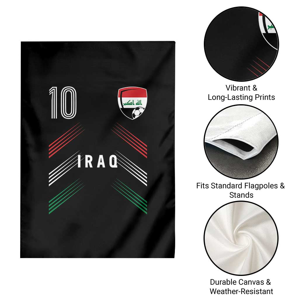 Iraq Soccer Sports Graphic Number 10 Jersey Style Garden Flag Proud Iraqi Football Fans Game Day Pride