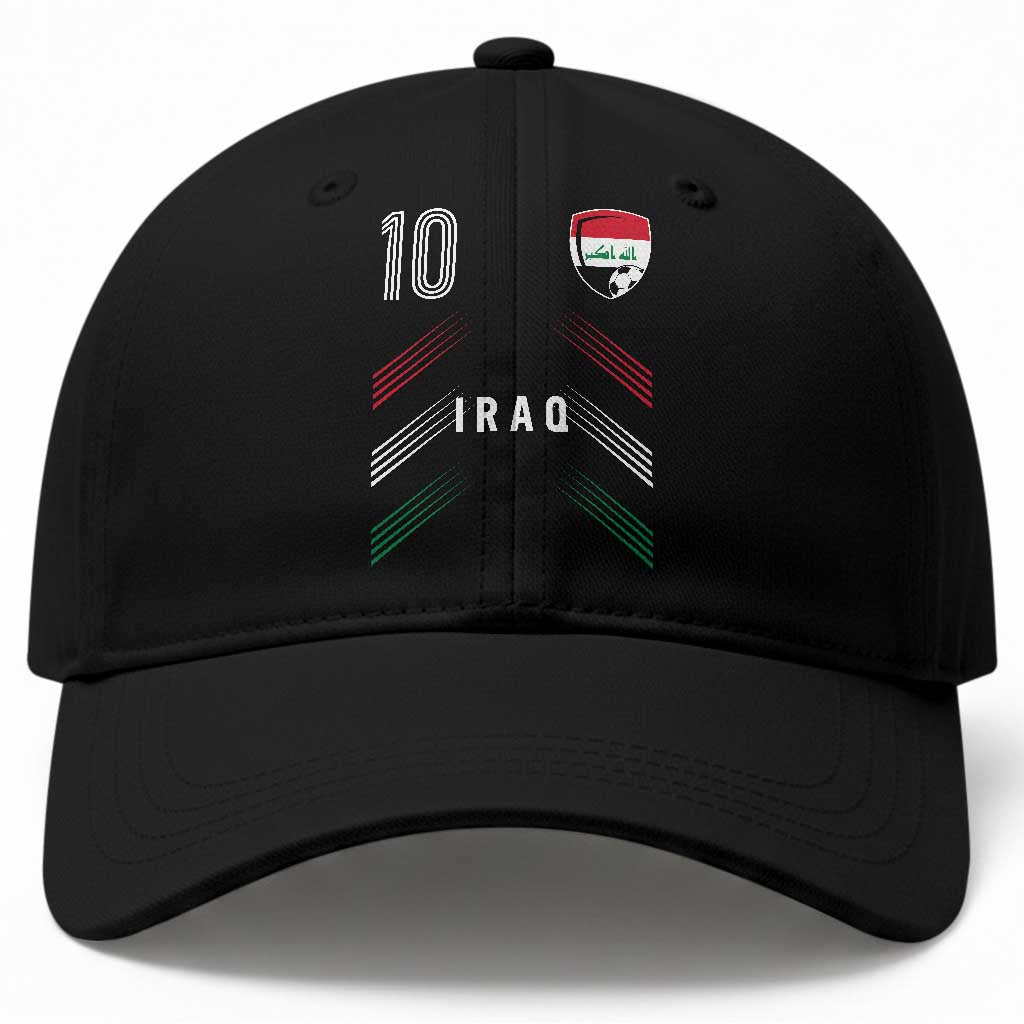 Iraq Soccer Sports Graphic Number 10 Jersey Style Baseball Cap Proud Iraqi Football Fans Game Day Pride