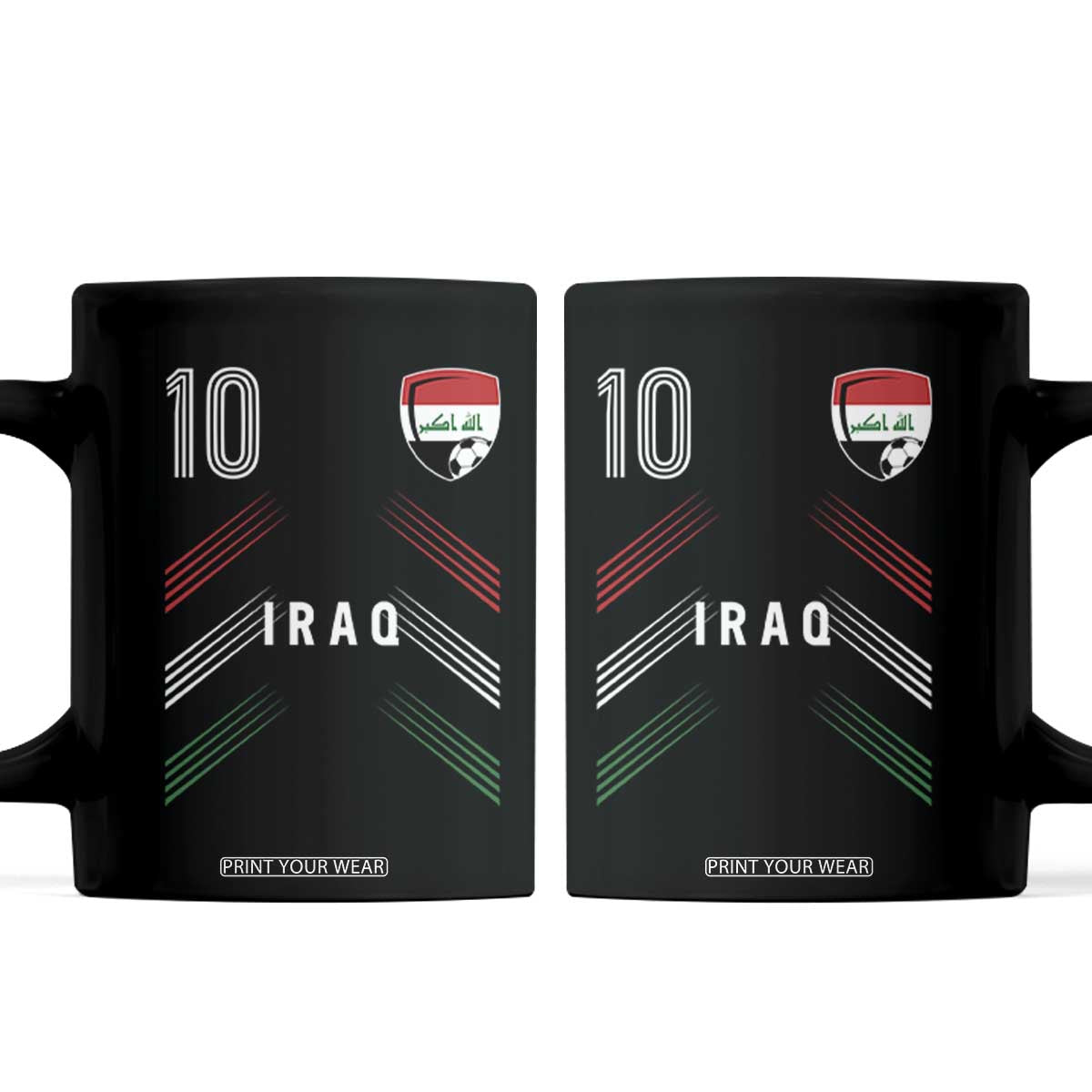 Iraq Soccer Sports Graphic Number 10 Jersey Style Coffee Mug Proud Iraqi Football Fans Game Day Pride