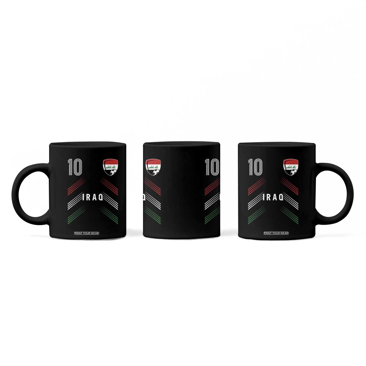 Iraq Soccer Sports Graphic Number 10 Jersey Style Coffee Mug Proud Iraqi Football Fans Game Day Pride