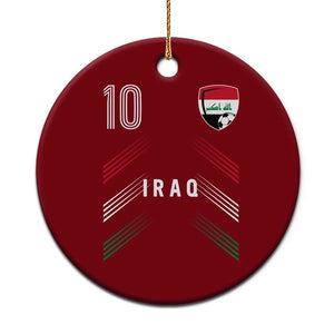 Iraq Soccer Sports Graphic Number 10 Jersey Style Ceramic Ornament Proud Iraqi Football Fans Game Day Pride