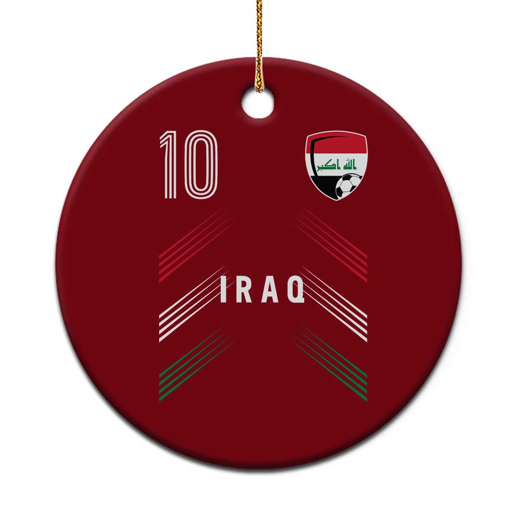 Iraq Soccer Sports Graphic Number 10 Jersey Style Ceramic Ornament Proud Iraqi Football Fans Game Day Pride TS02 1pc Red Print Your Wear