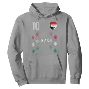 Iraq Soccer Sports Graphic Number 10 Jersey Style Hoodie Proud Iraqi Football Fans Game Day Pride