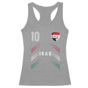 Iraq Soccer Sports Graphic Number 10 Jersey Style Racerback Tank Top Proud Iraqi Football Fans Game Day Pride