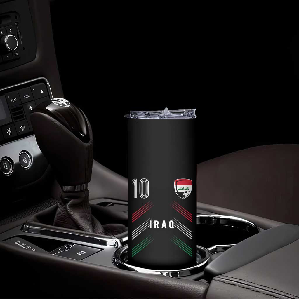 Iraq Soccer Sports Graphic Number 10 Jersey Style Skinny Tumbler Proud Iraqi Football Fans Game Day Pride