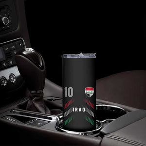 Iraq Soccer Sports Graphic Number 10 Jersey Style Skinny Tumbler Proud Iraqi Football Fans Game Day Pride
