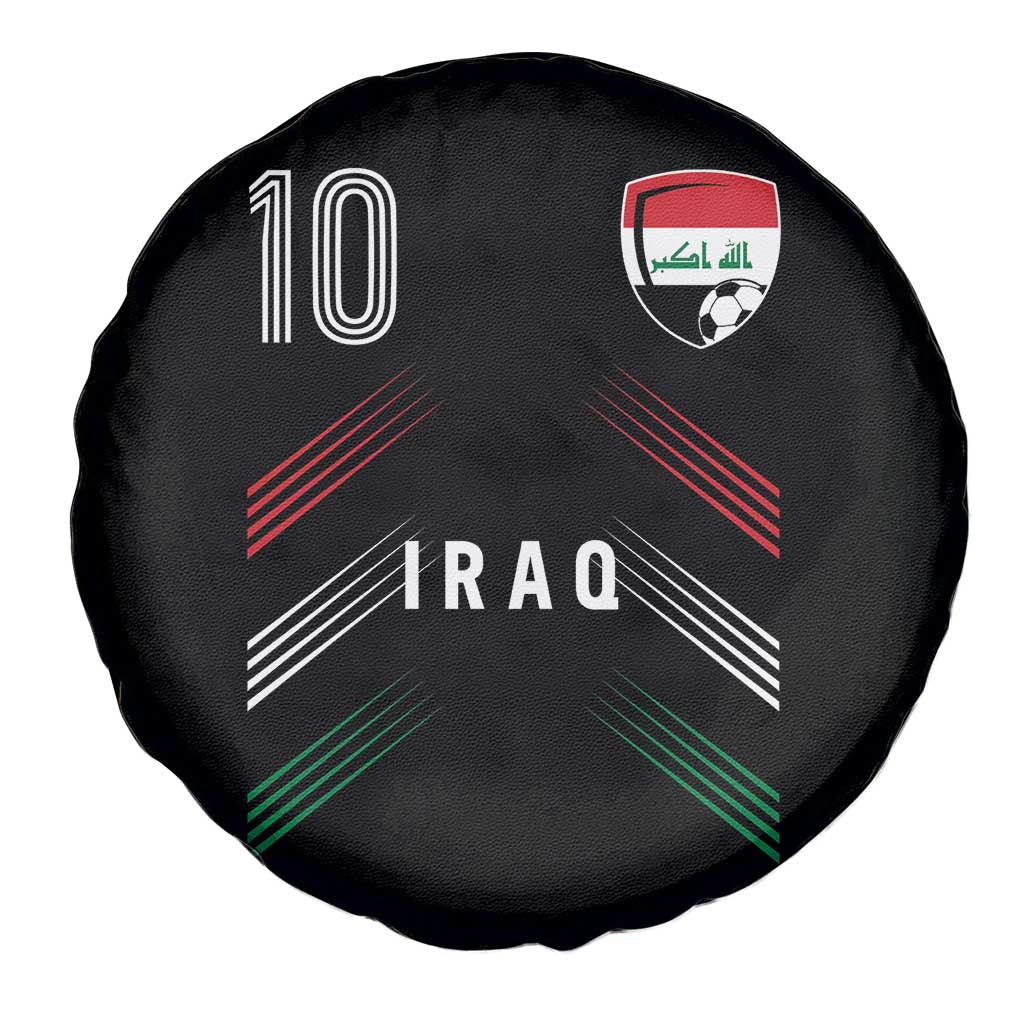 Iraq Soccer Sports Graphic Number 10 Jersey Style Spare Tire Cover Proud Iraqi Football Fans Game Day Pride