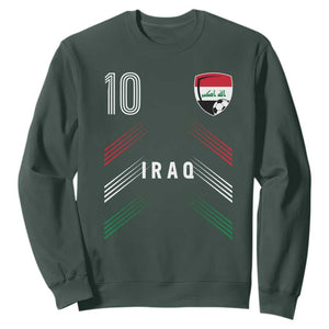 Iraq Soccer Sports Graphic Number 10 Jersey Style Sweatshirt Proud Iraqi Football Fans Game Day Pride